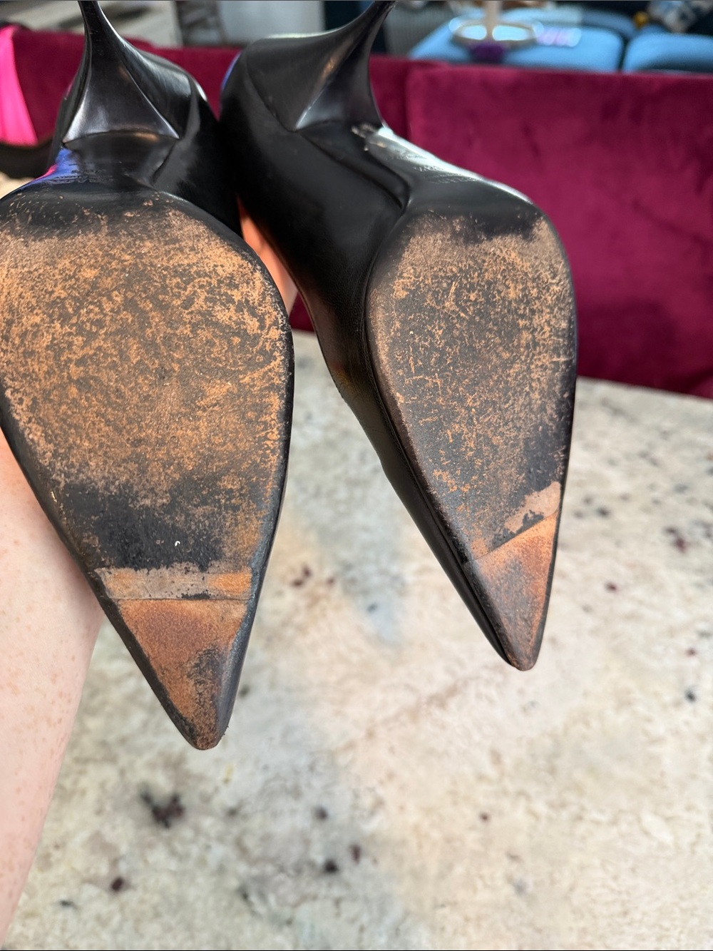 Prada Black Leather Pointed-Toe Heels - Picture 7 of 13
